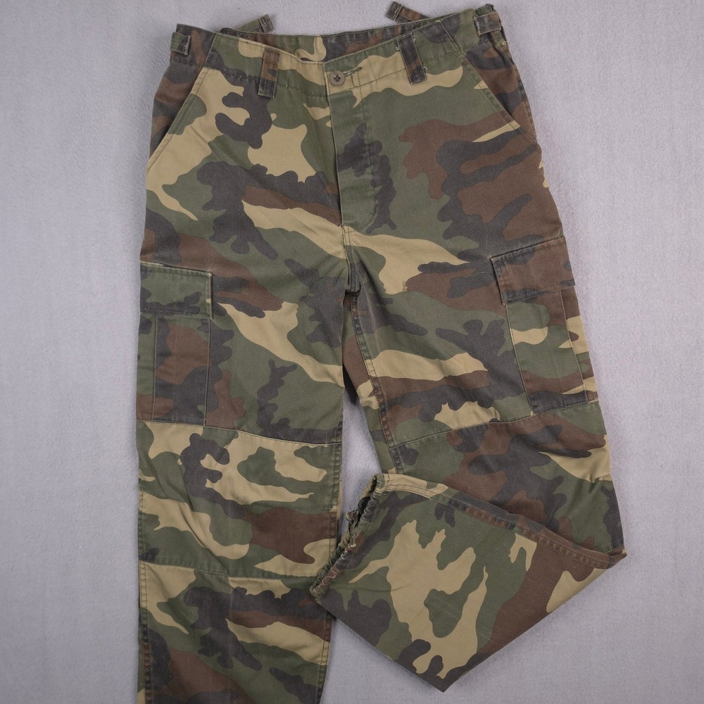 Vintage Winchester Woodland Camo Cargo Pants Green Brown Button Fly 34 Hunting